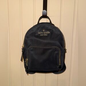 Kate Spade New York Nylon Mini Backpack Purse Black Gold